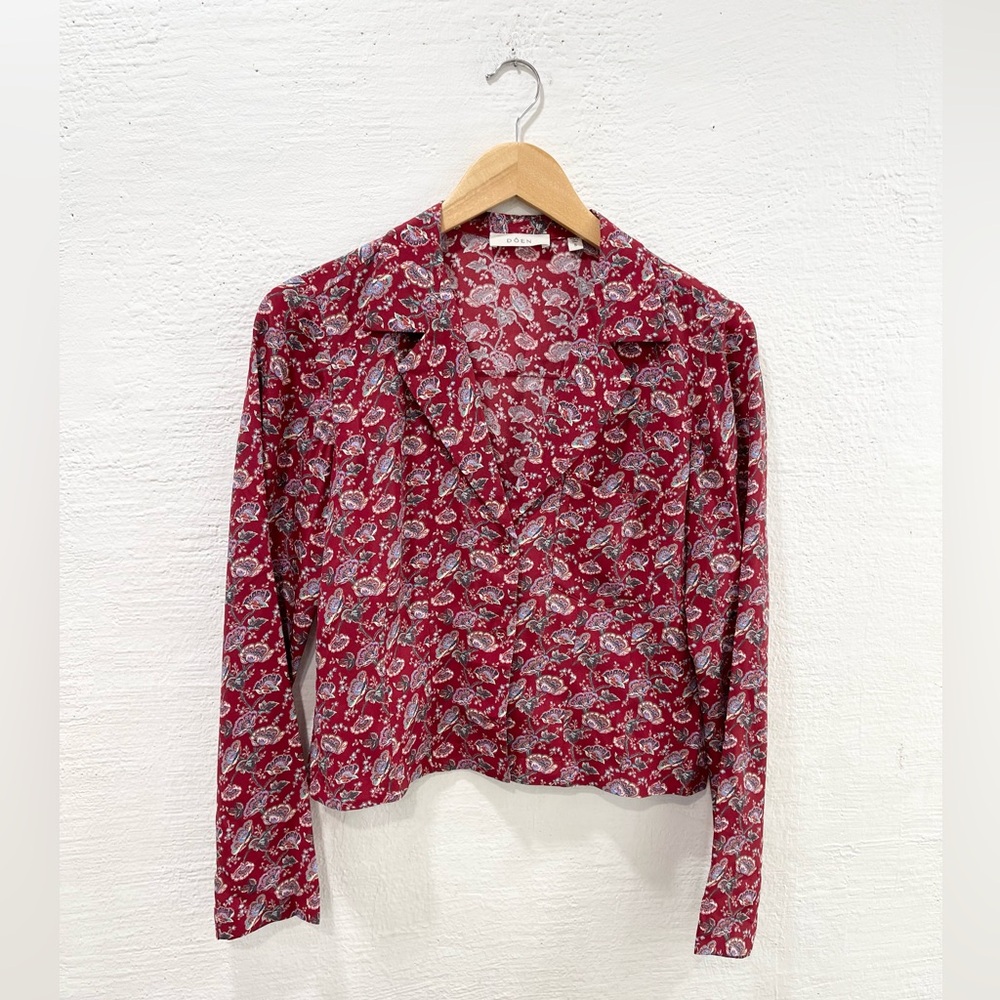 Doen Abena Top Garnet Arbor Rose Floral - Picture 2 of 6
